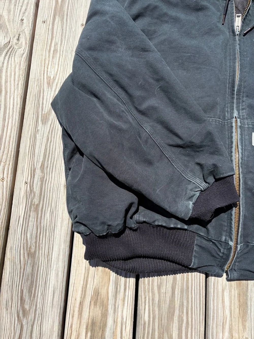 Carhartt J140 2XL Black Duck Canvas‎ Hooded Fleece Quilt Lined Jacket XXL USA